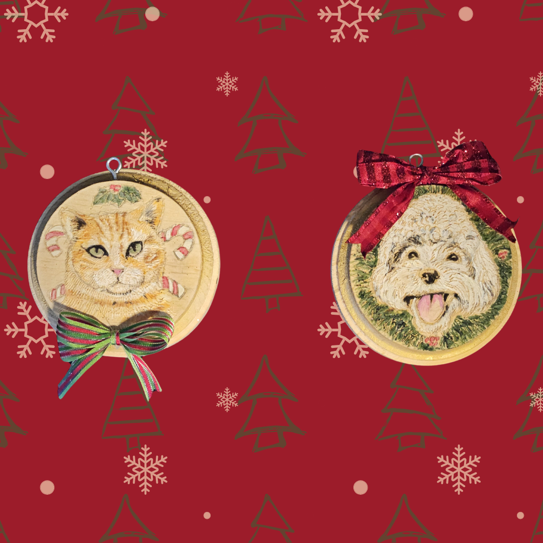 Christmas Tree Ornament (Pre-Made, Large 7” Round/7”X 3” Oval)